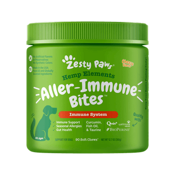 Zesty Paws Hemp Elements Aller-Immune Bites Functional Allergy & Immune Supplement for Dogs